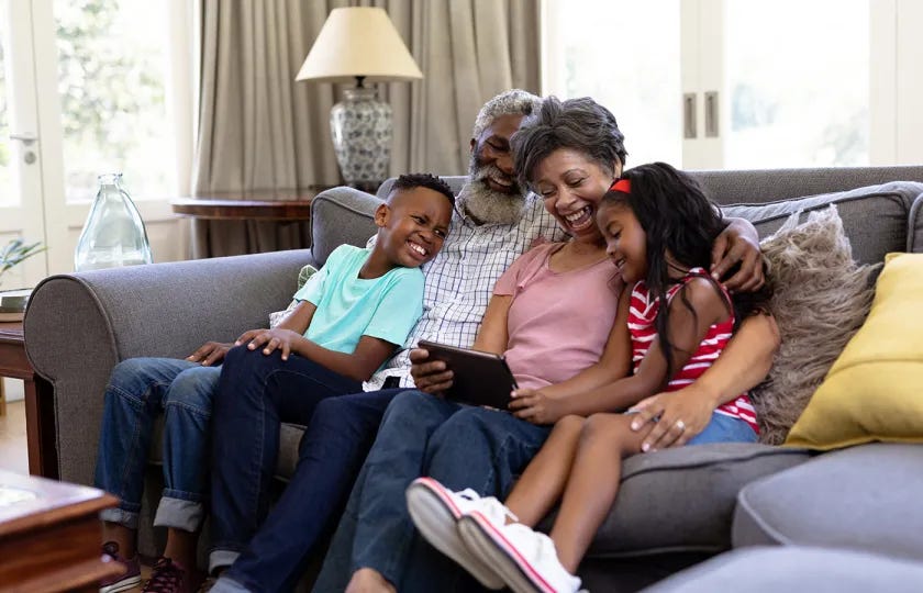 Grandparents with grandchildren