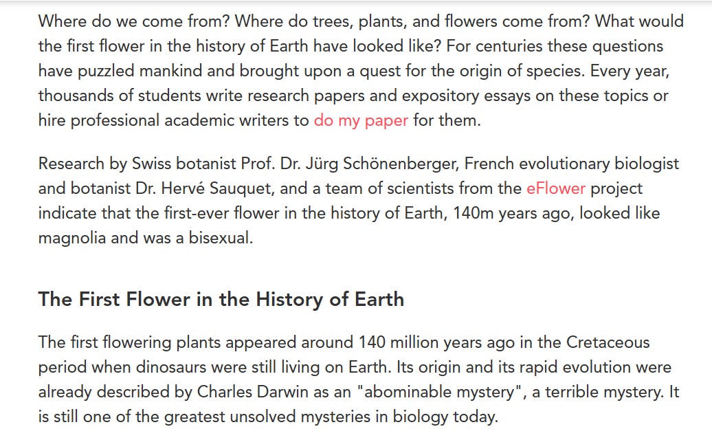 First Flower in the History of Earth First Flower in the History of Earth
