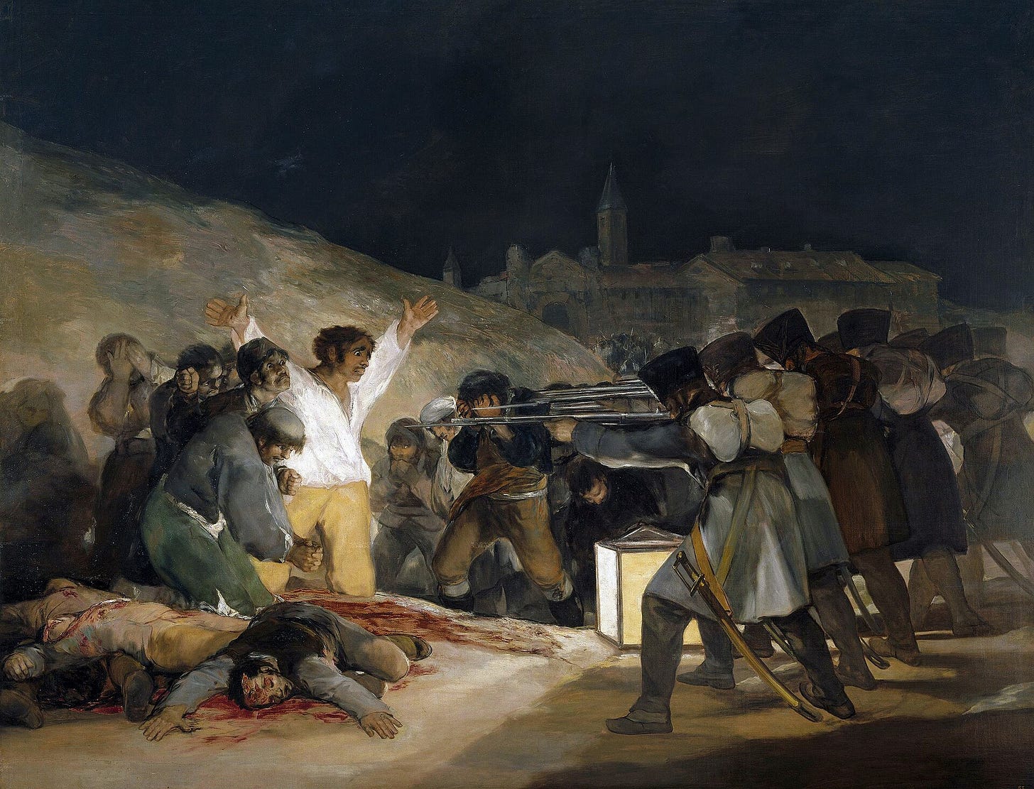 Goya painting of firing squad execution scene Goya painting of firing squad execution scene