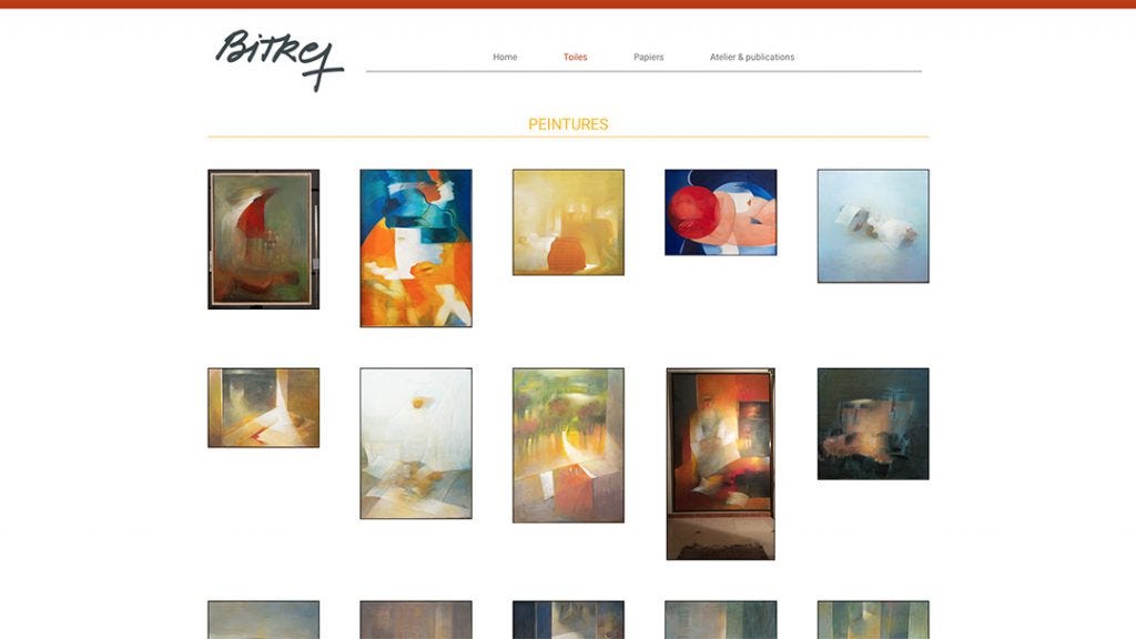 screenshot of web page
