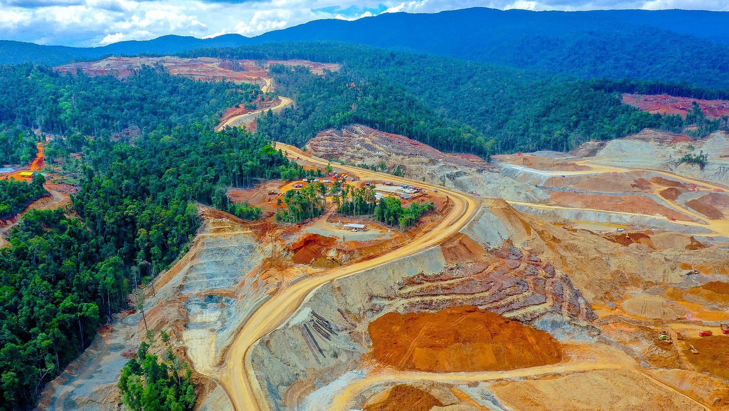 Photo of nickel mining in Indonesia. Photo of nickel mining in Indonesia.