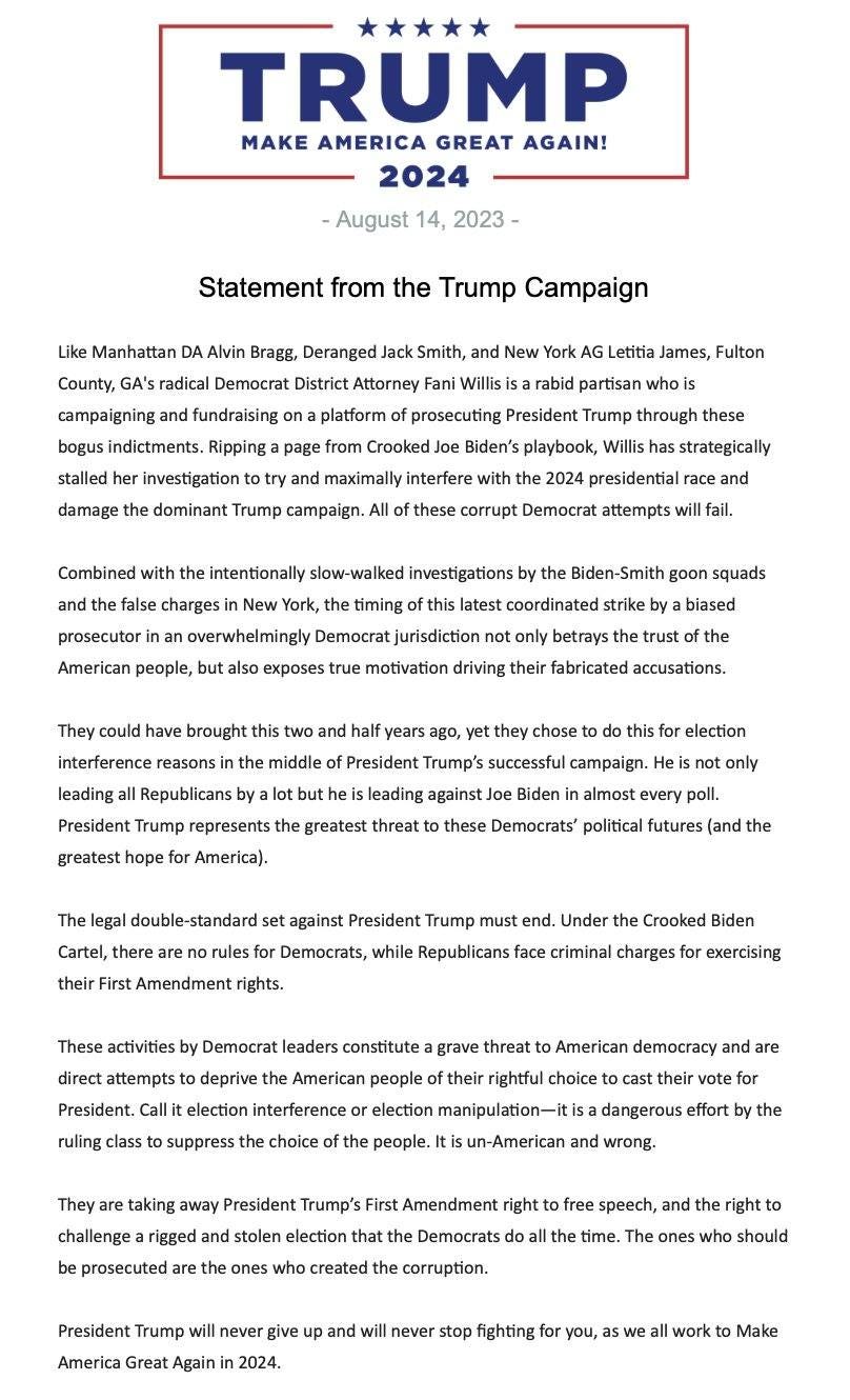 Trump Statement Trump Statement