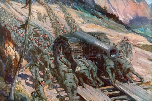 Conquering the Mountains, Italy, World War I stock image | Look and Learn