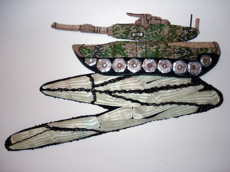 beaded camo camouflage print military Afghanistan fallen soldiers U.S. pop art war bead embroidery beaded camo camouflage print military Afghanistan fallen soldiers U.S. pop art war bead embroidery