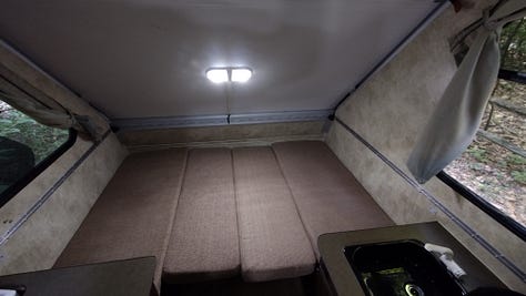Photos of the interior of a 2013 Aliner Scout RV