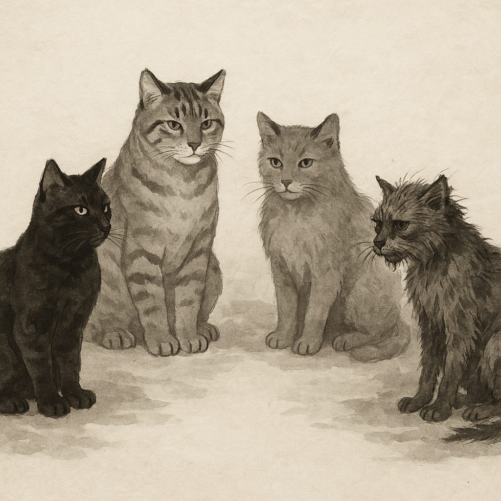A group of cats sitting together

AI-generated content may be incorrect.