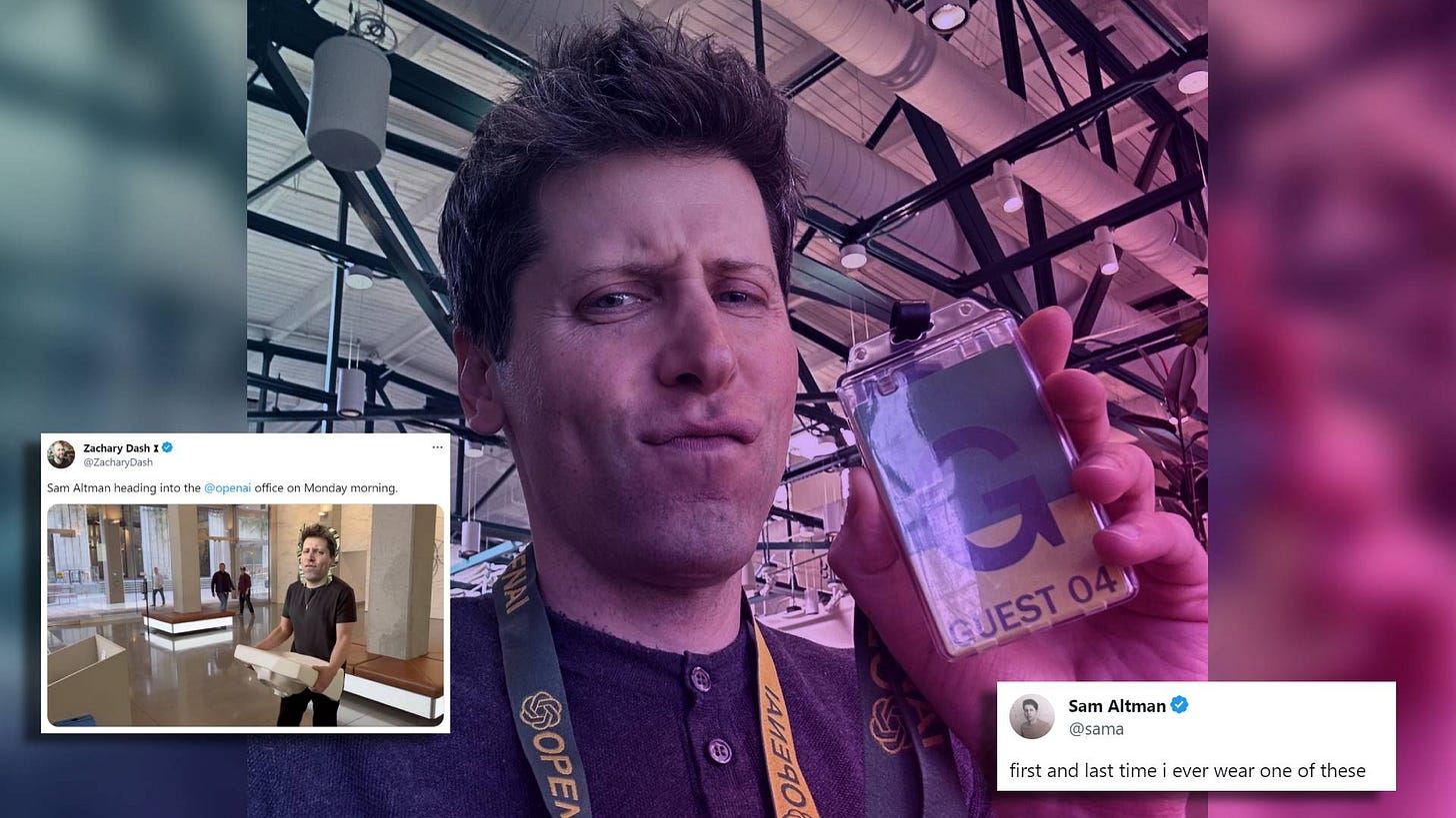 Sacked OpenAI CEO Sam Altman Shares Selfie In Guest Badge; Internet Erupts  In Hilarious Memes - Tech