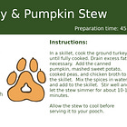 Recipe ~ Mooch Pooch Turkey & Pumpkin Stew from "How to Raise Your Furever Pooch"