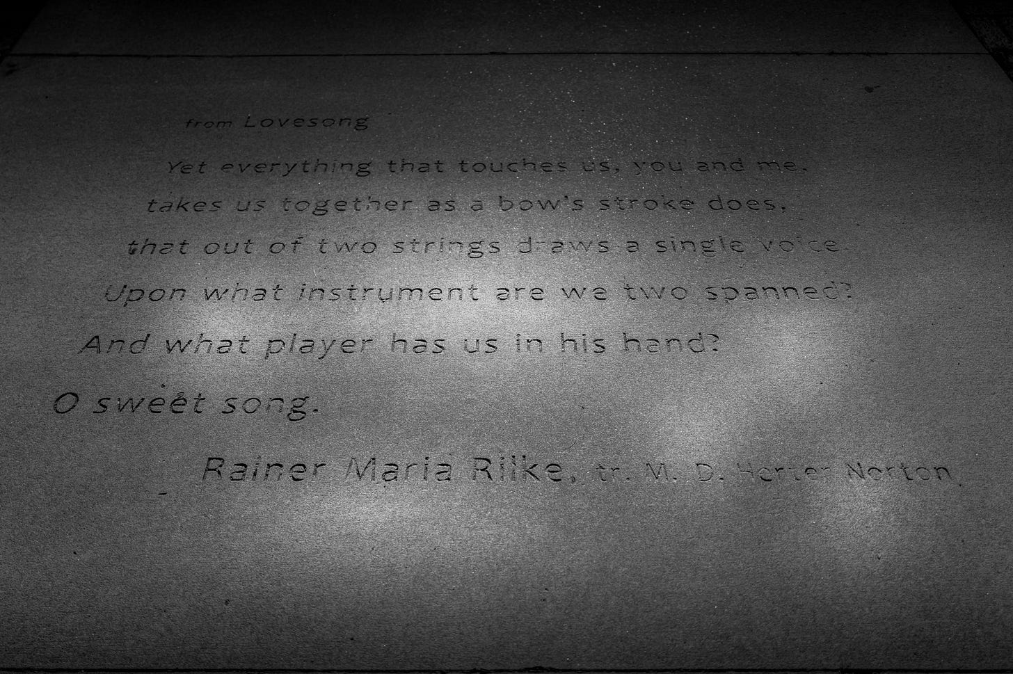 sidewalk poem by Rainer Maria Rilke