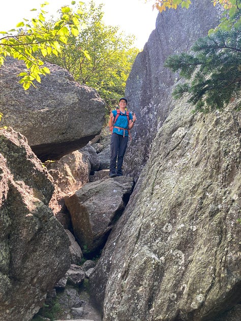 Hiking Trip NH Chemin des Dames Mt. Adams King Ravine Trail Lowe's Path Mt. Moriah Summit