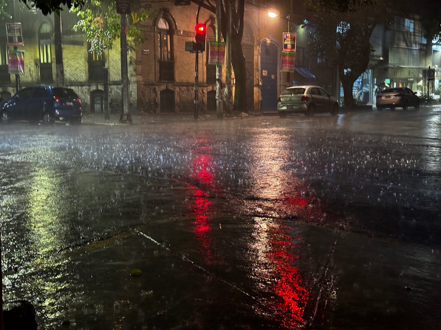 Rainy street, Mexico City Rainy street, Mexico City