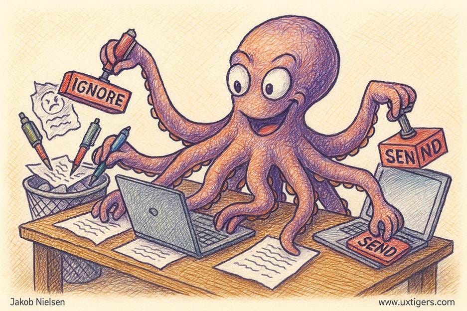 A cartoon of an octopus sitting at a desk with laptops

AI-generated content may be incorrect.