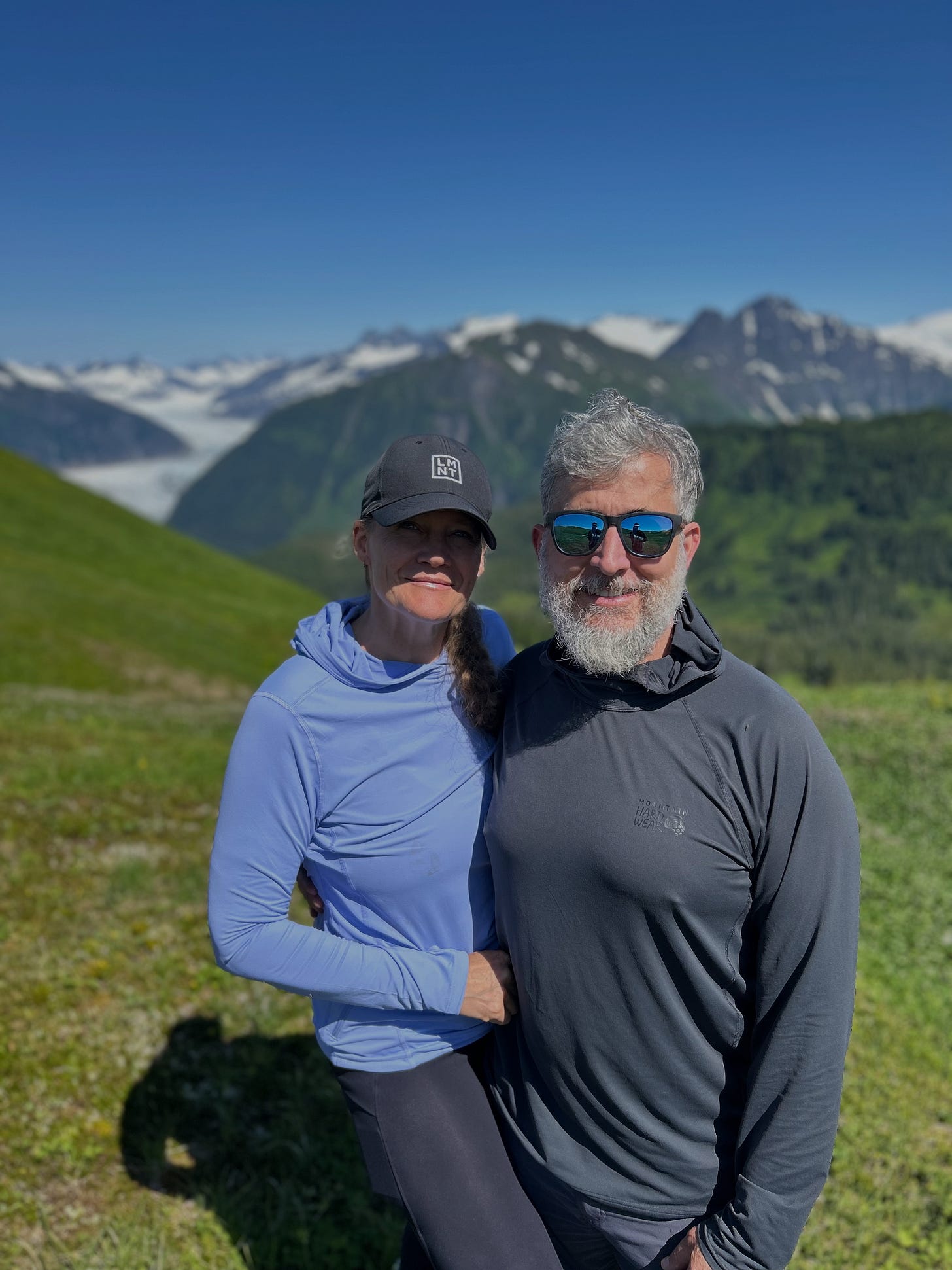 Hiking in Alaska with my wife and kids