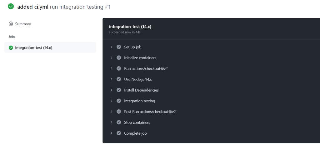 output from the ci workflow as success output from the ci workflow as success