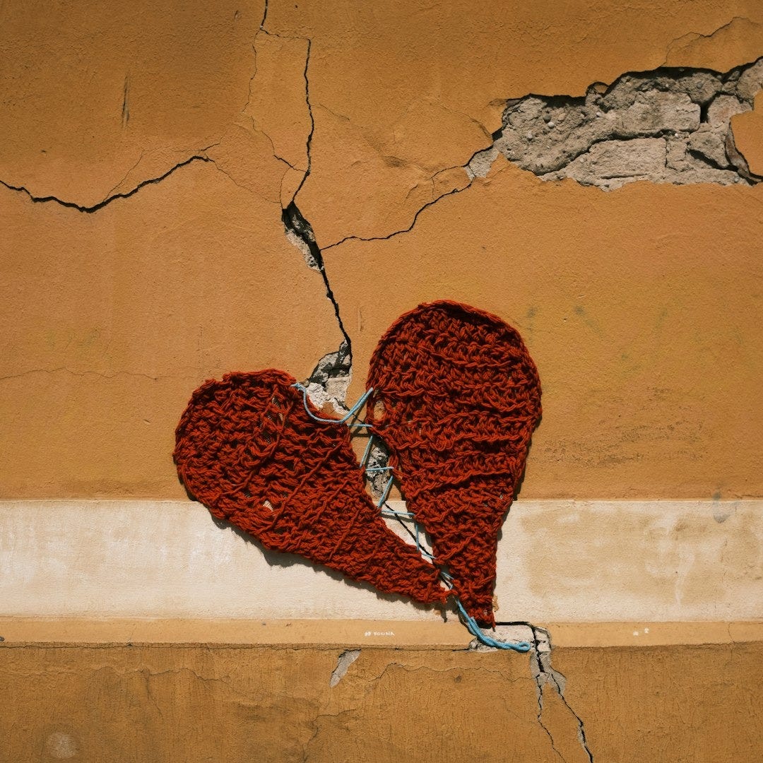 red heart shaped hanging decor