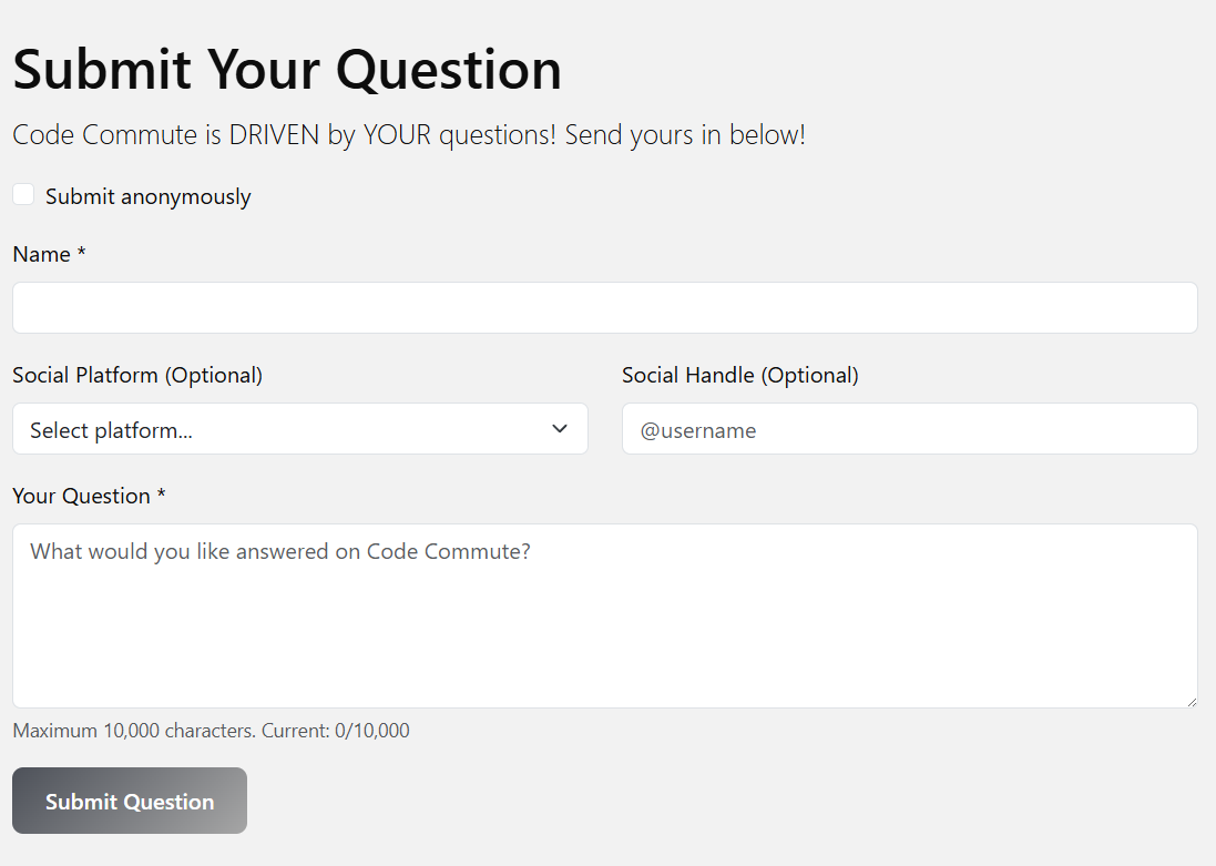 Code Commute Submission Form