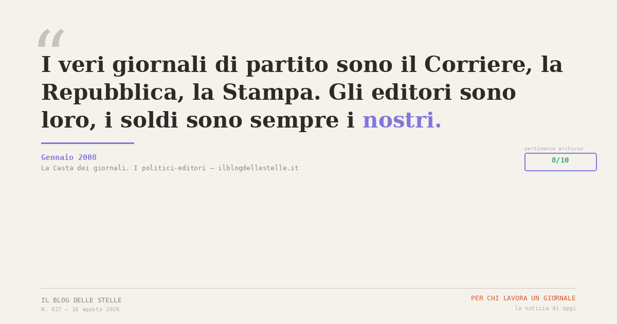 Per chi lavora un giornale.