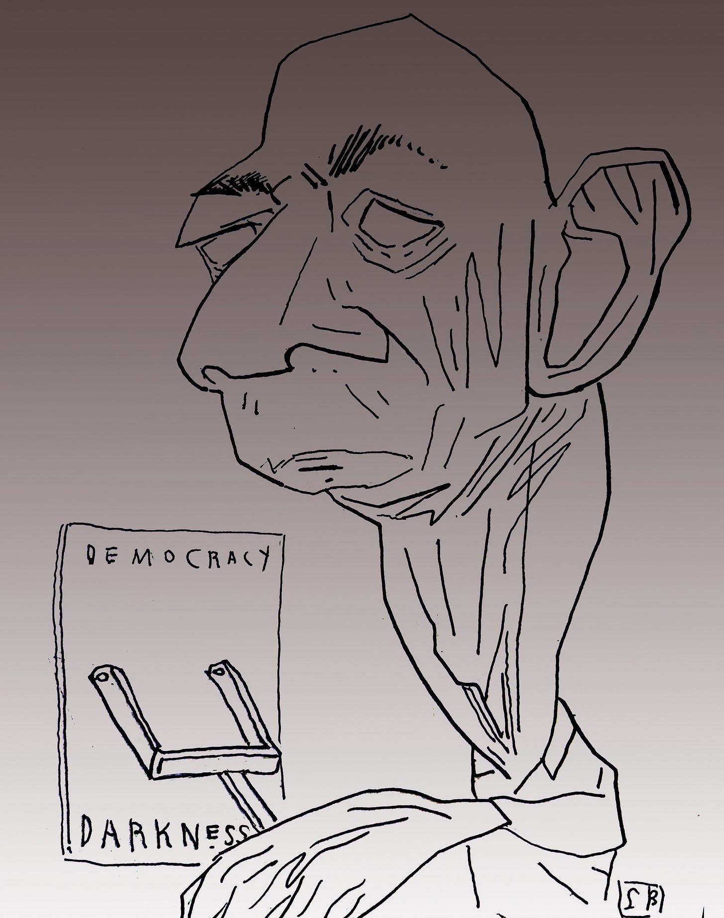 May be an illustration of text that says 'D DEMOCRACY m CRACY DARKNE'