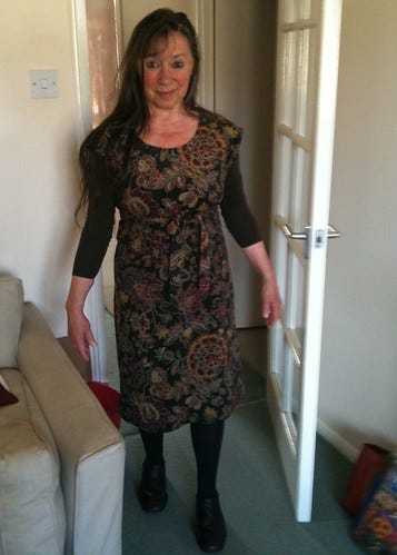 Mum in her handmade dress Mum in her handmade dress