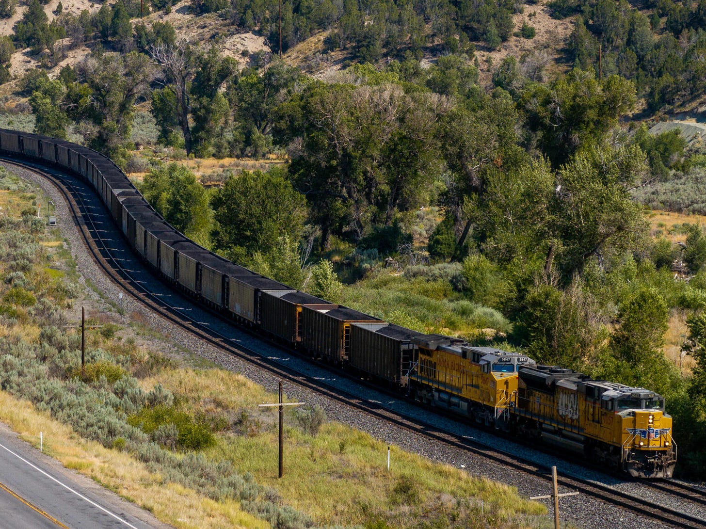 A Union Pacific train transports coal through Spanish Fork Canyon in Utah County, Utah. on Wednesday, July 31, 2024. President Donald Trump signed an order on April 8, 2025, aimed at boosting coal production. (Photo by Spenser Heaps/Utah News Dispatch) A Union Pacific train transports coal through Spanish Fork Canyon in Utah County, Utah. on Wednesday, July 31, 2024. President Donald Trump signed an order on April 8, 2025, aimed at boosting coal production. (Photo by Spenser Heaps/Utah News Dispatch)