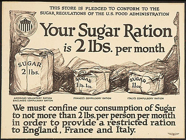 Sugar Ration Notice, 1917