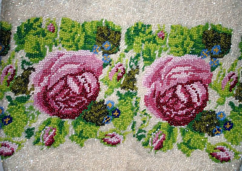 czech beads glass beadwork handbag purse antique Prague Praha Czech Republic Castle Roses czech beads glass beadwork handbag purse antique Prague Praha Czech Republic Castle Roses