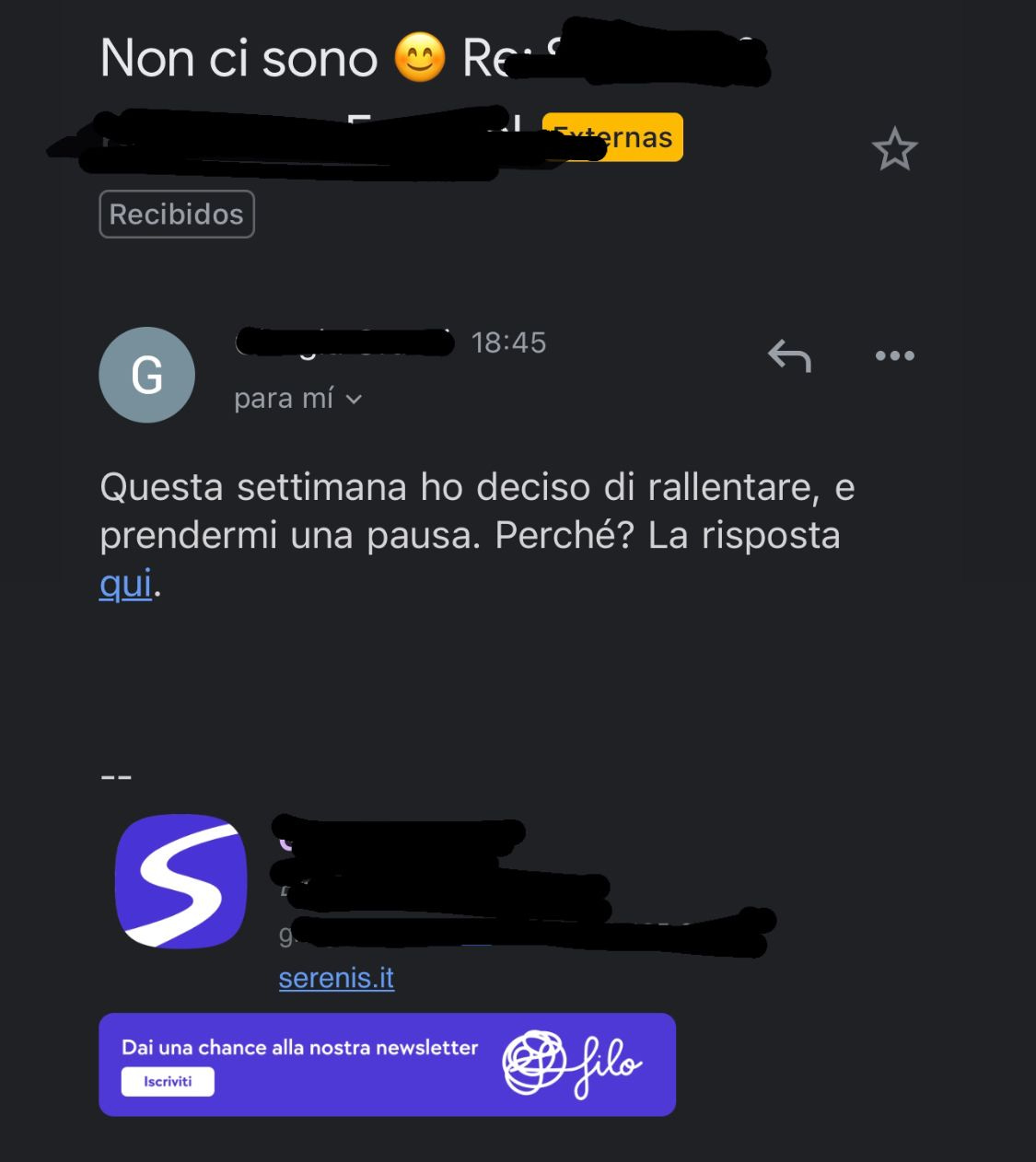Questa settimana ho deciso di rallentare e di prendermi una pausa Questa settimana ho deciso di rallentare e di prendermi una pausa
