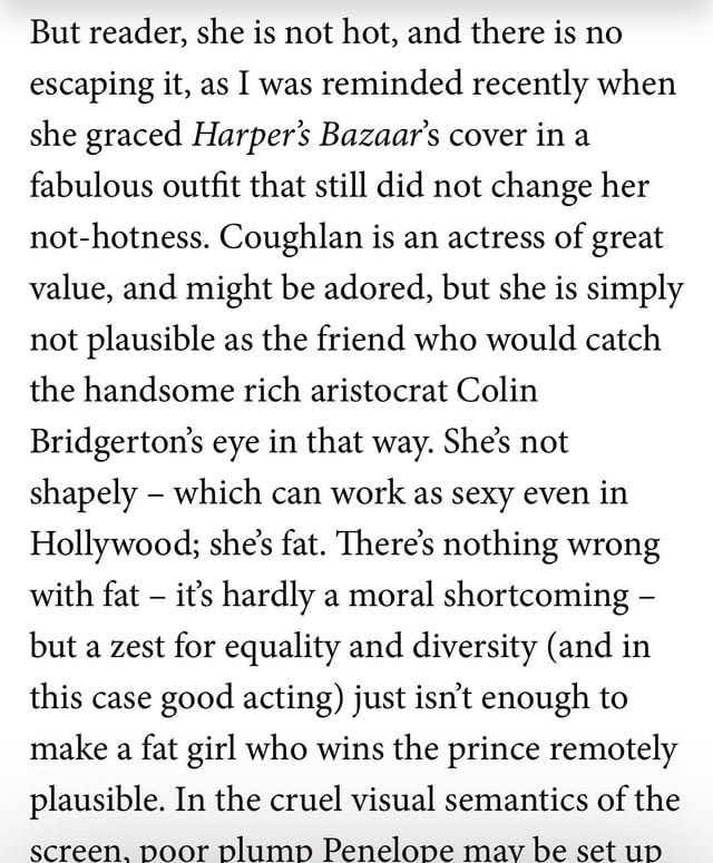 r/popculturechat - The Spectator publishes article bodyshaming Nicola Coughlan r/popculturechat - The Spectator publishes article bodyshaming Nicola Coughlan