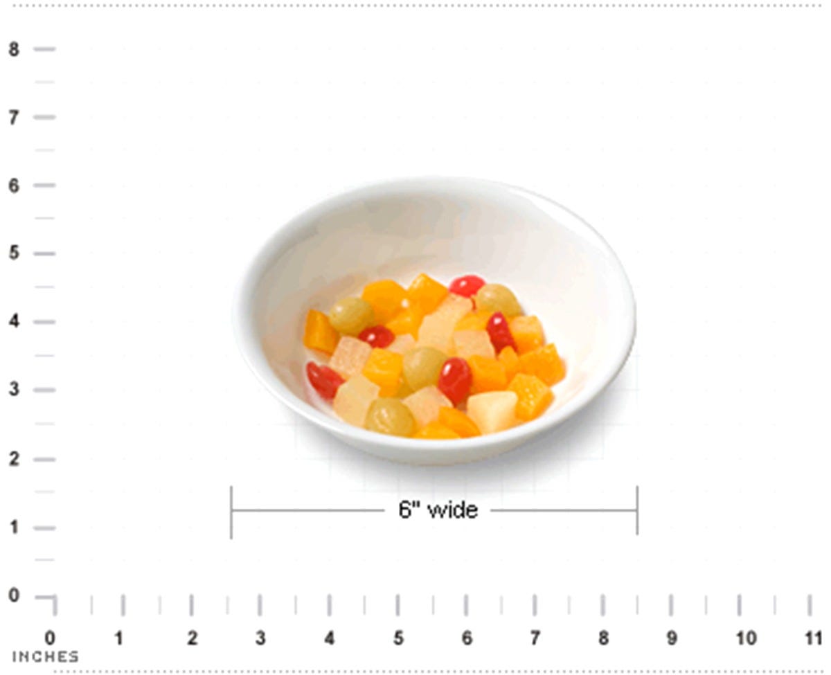 A half-cup serving of fruit cocktail. This is not the recalled product. Image: USDA via Wikimedia Commons