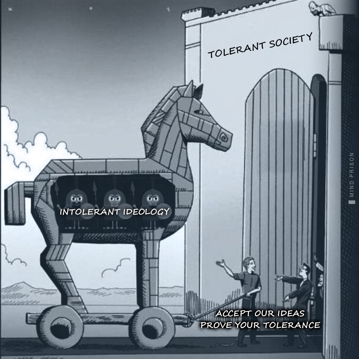 Tolerant society willingly submits to intolerant ideology