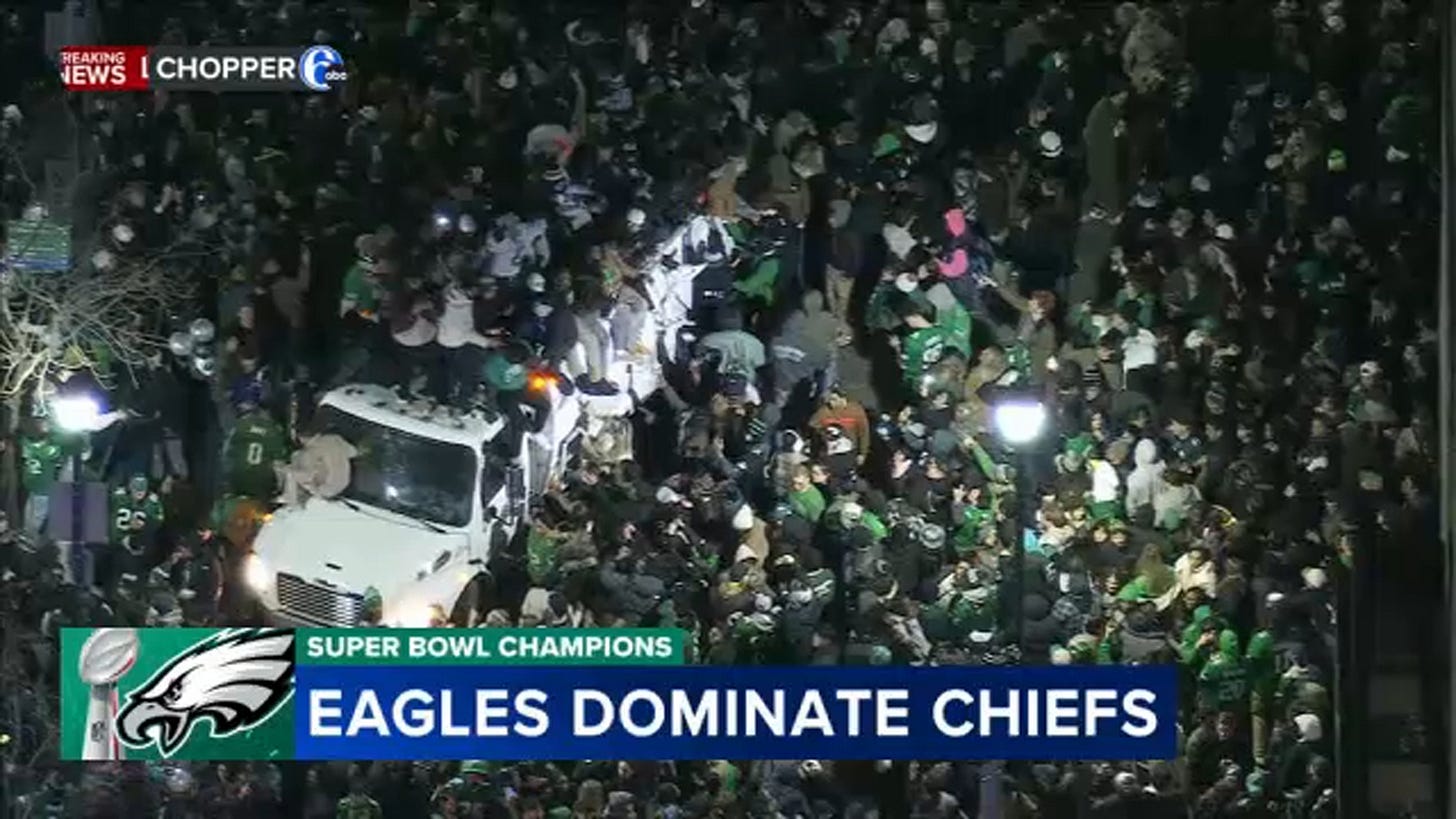 Eagles fans take over streets of Philadelphia after Super Bowl victory |  Watch Live - 6abc Philadelphia