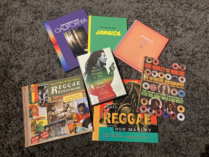 Several books by Roger Steffens