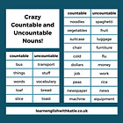 Crazy countable and uncountable nouns!