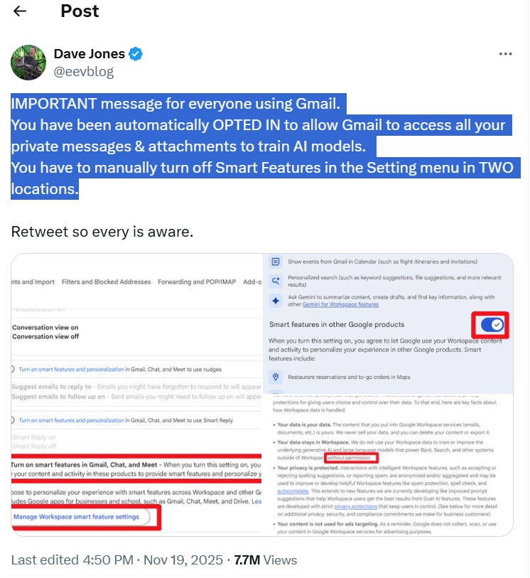 AI Data Mining Privacy Warning for Gmail Users — Especially Free Gmail AI Data Mining Privacy Warning for Gmail Users — Especially Free Gmail