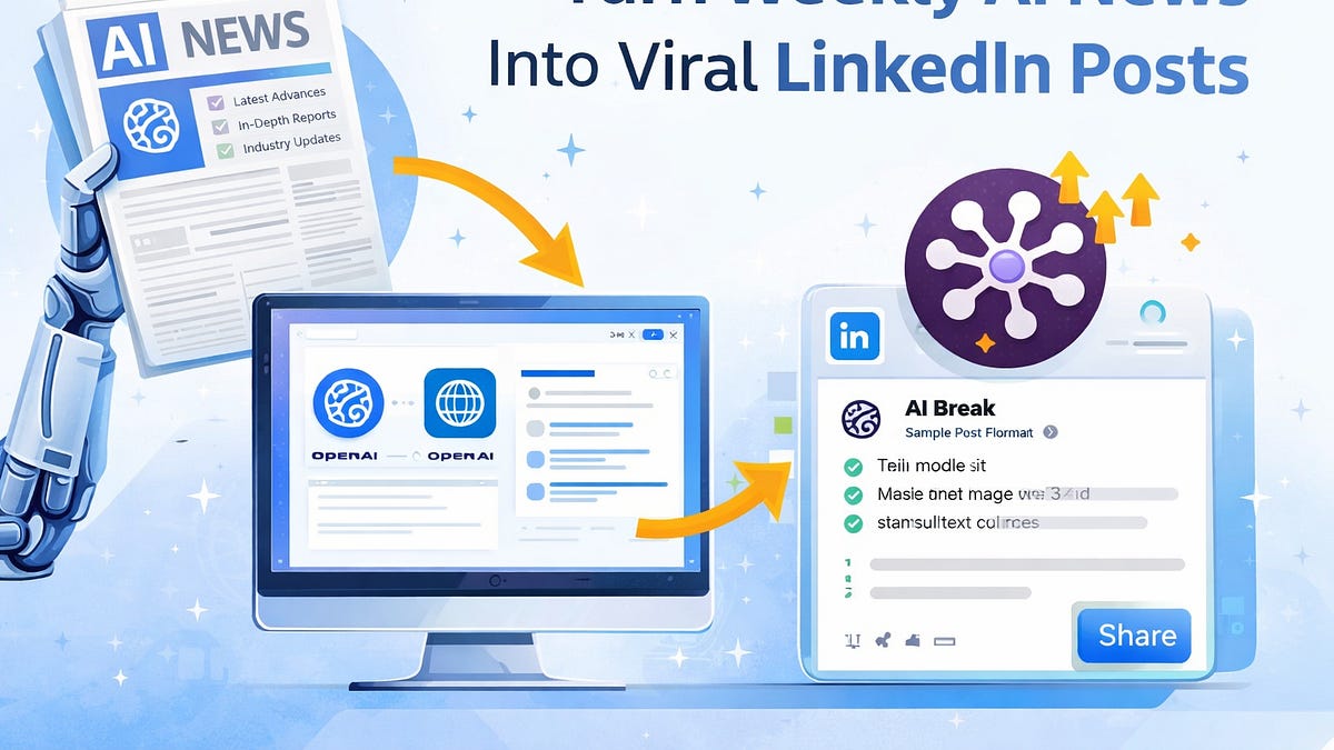 ☕🤖 Tutorial: Turn Weekly AI News Into Viral LinkedIn Posts (Automation)