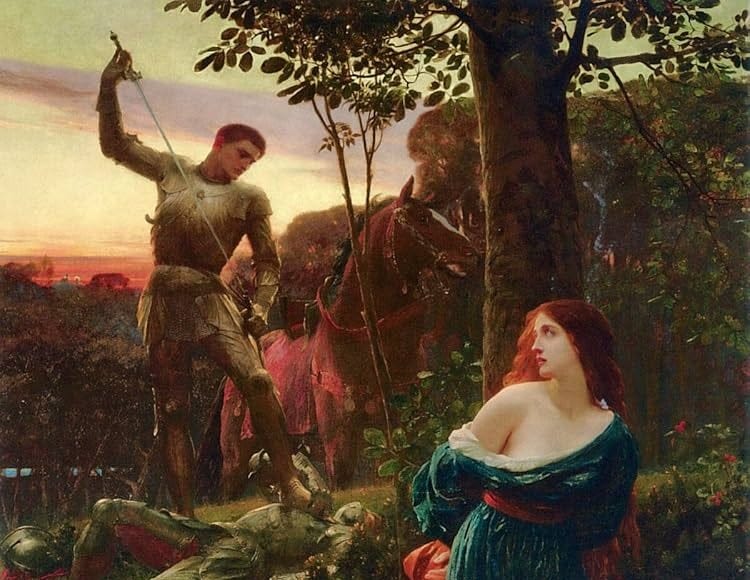Amazon.com: Chivalry- Frank Dicksee - Canvas or Print Wall Art: Posters &  Prints