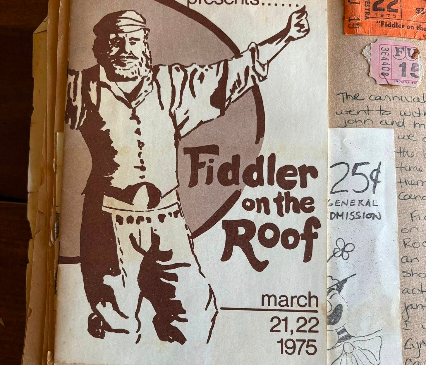 May be an image of text that says 'Summit High School G.O. presents...... SUMMIT HIGH L 22 SATURBAY 31タフザー "Fiddler on the 15 The carnival went to wit Jonn and m Le Fiddler 25$ teme the ther onthe © cano GENERAL DMISSION Roof march 21,22 1975 Ro ad ရှမအ်မ် winter presents carnival75 SATURDAY MARCH 1 I0AM- 4PM HIGH SCHOOL CAFETERIA'