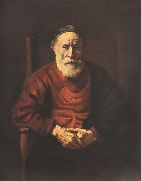 A frail old man sits in an armchair, hands resting, face deeply shadowed and lined A frail old man sits in an armchair, hands resting, face deeply shadowed and lined