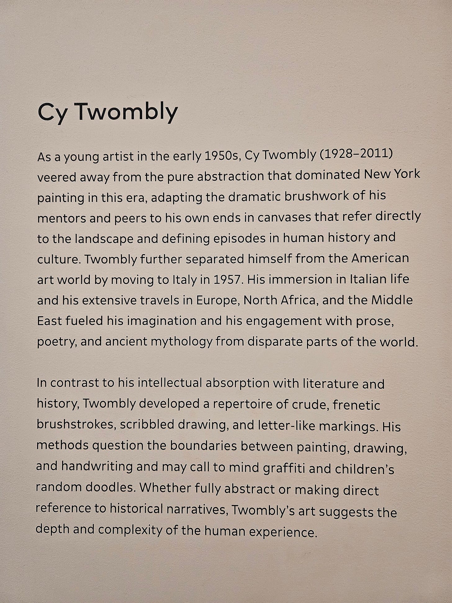 Cy Twombly, Paintings in the San Francisco Museum of Modern Cy Twombly, Paintings in the San Francisco Museum of Modern