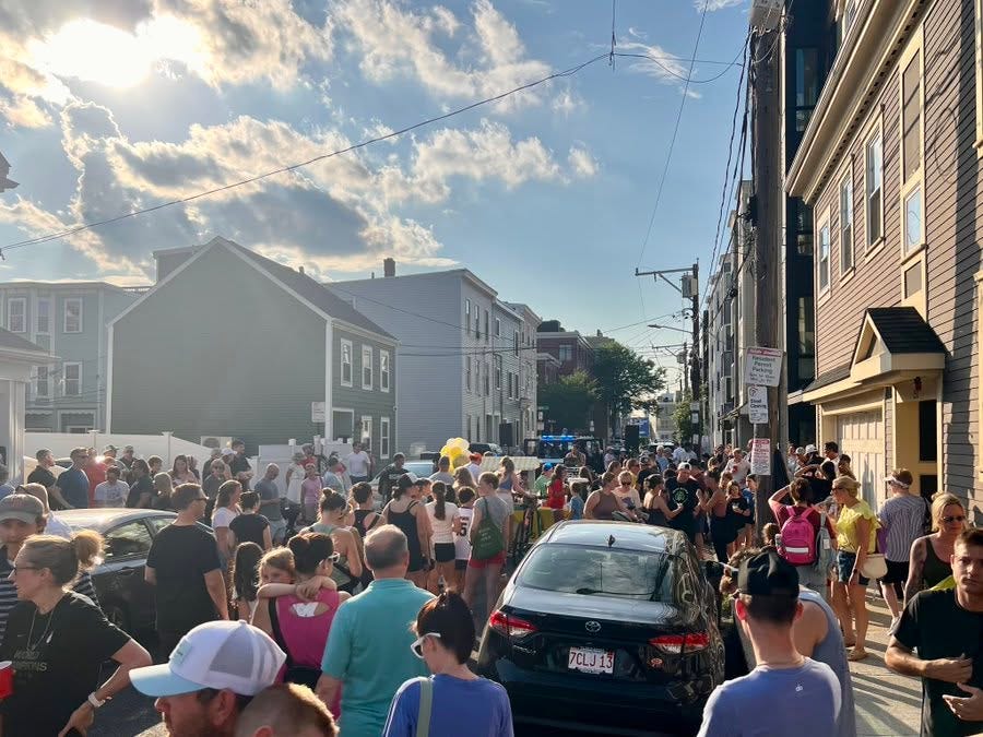 May be an image of crowd and text