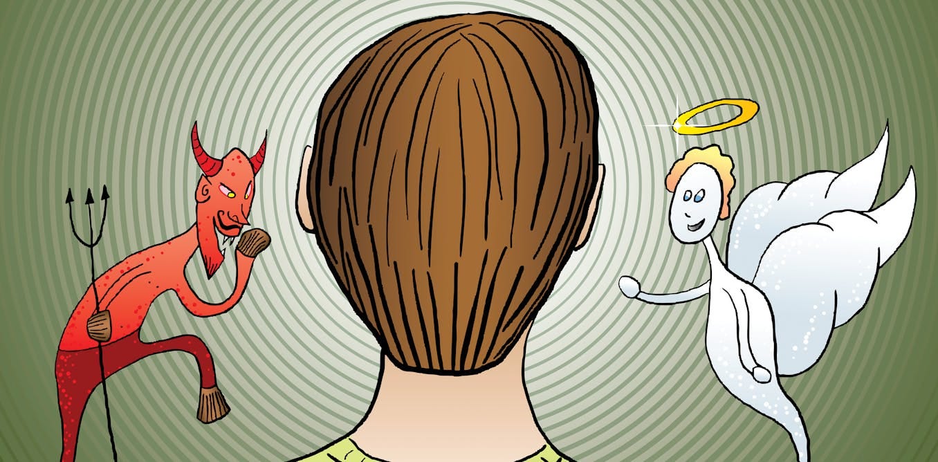 Devil versus angel: When do they shift into action in the face of  temptation?