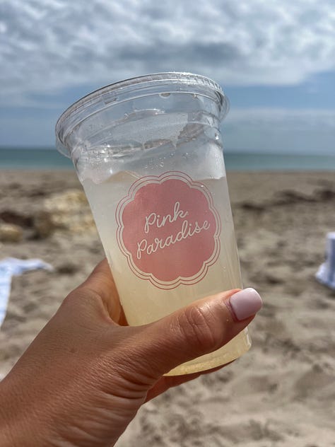 A mix of booze-free drinks and snacks and mocktails from Donna Francis' work trip to Palm Beach 