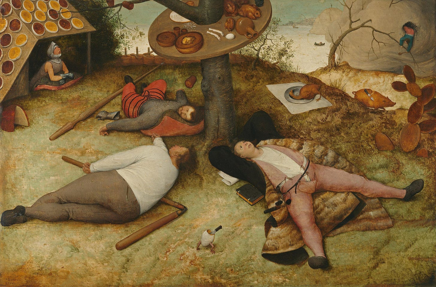 Pieter Bruegel d. Ä., Das Schlaraffenland (1567) Pieter Bruegel d. Ä., Das Schlaraffenland (1567)