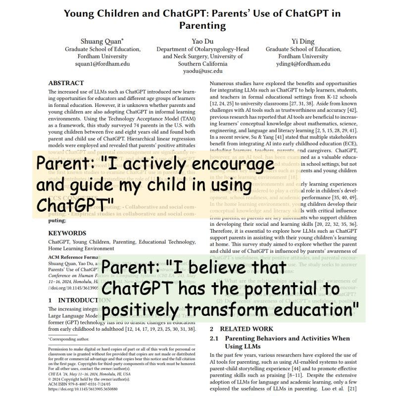 Young Children and ChatGPT: Parents' Use of ChatGPT in Parenting
