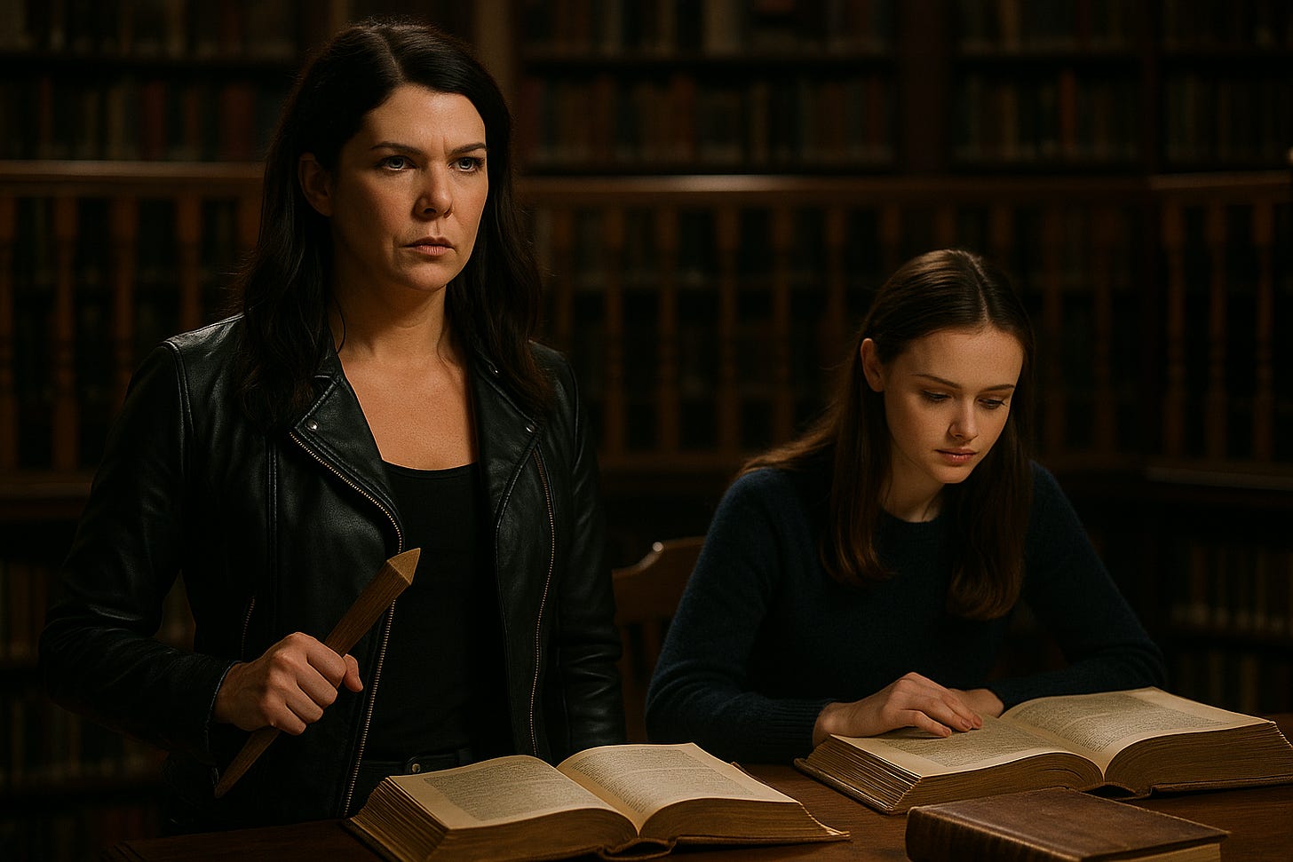 AI-Generated Nostalgic Fan Art Mashup of Lorelai Gilmore and Rory Gilmore in Buffy the Vampire Slayer | rmrk*st | Remarkist Magazine