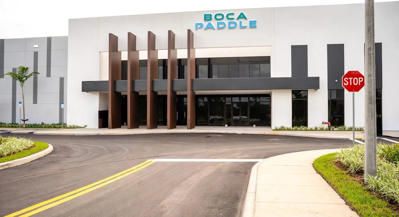 Exterior of the soon-to-open Boca Paddle padel and pickleball club Exterior of the soon-to-open Boca Paddle padel and pickleball club