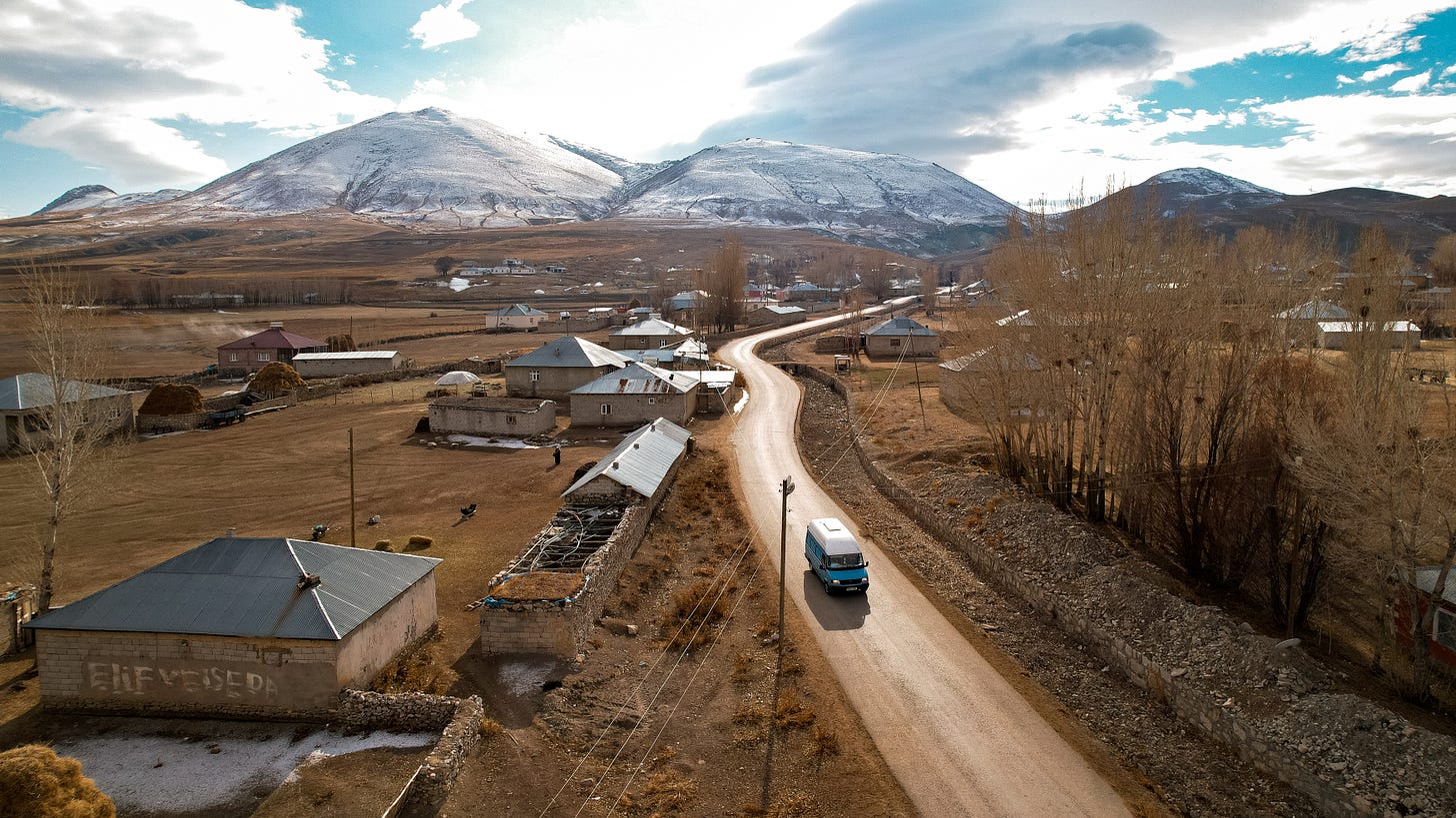 Eastern Turkey Türkiye Caldiran plain Iran border plain barren empty silence travel writing writer vanlife van camper story stories on the road