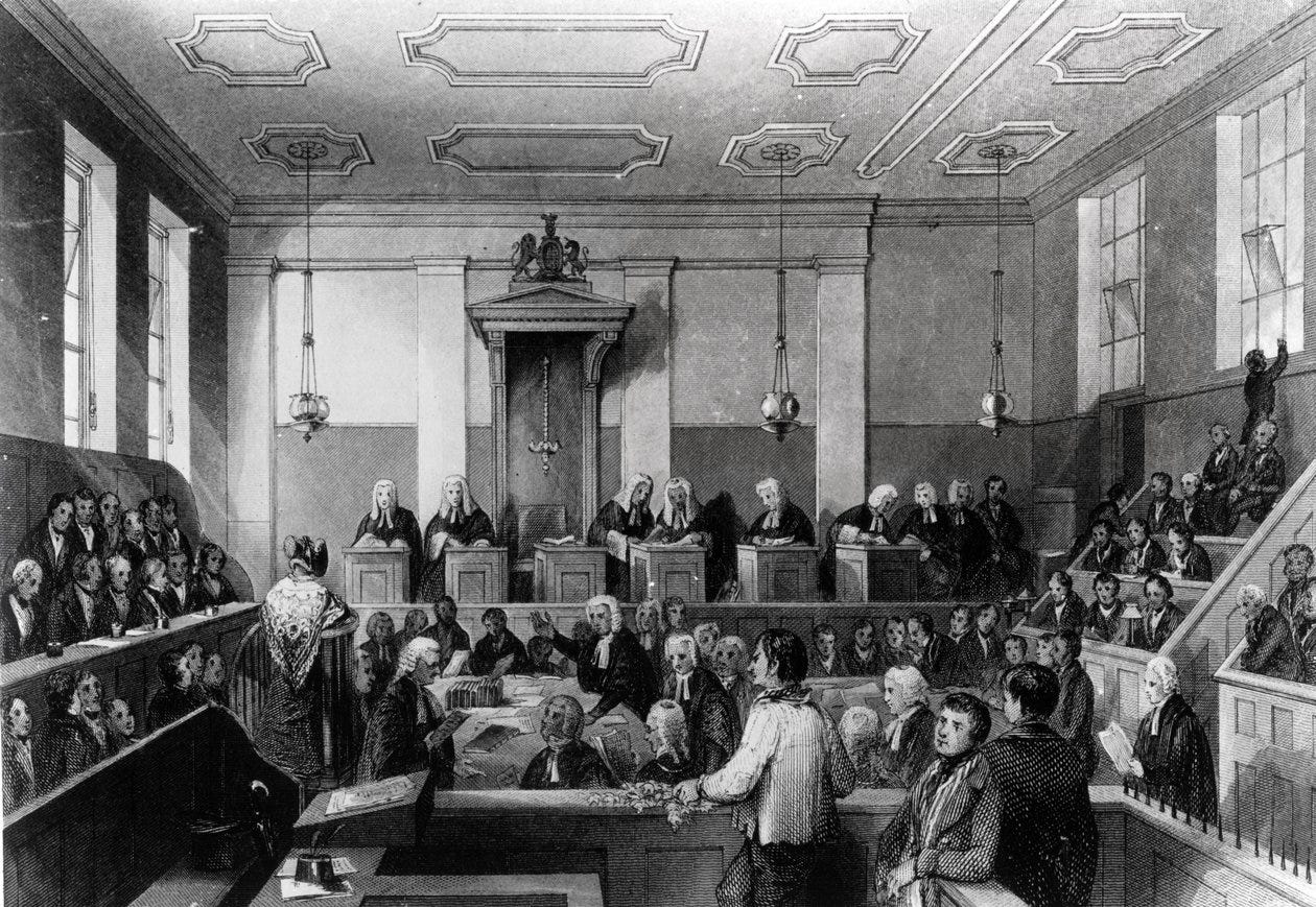 Central Criminal Court, The Old Bailey, engraved by H. Melville