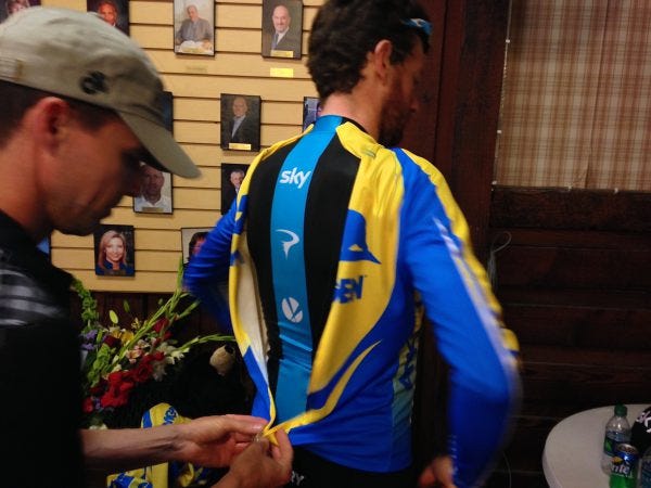 Wiggins slips into something comfortable. Wiggins slips into something comfortable.
