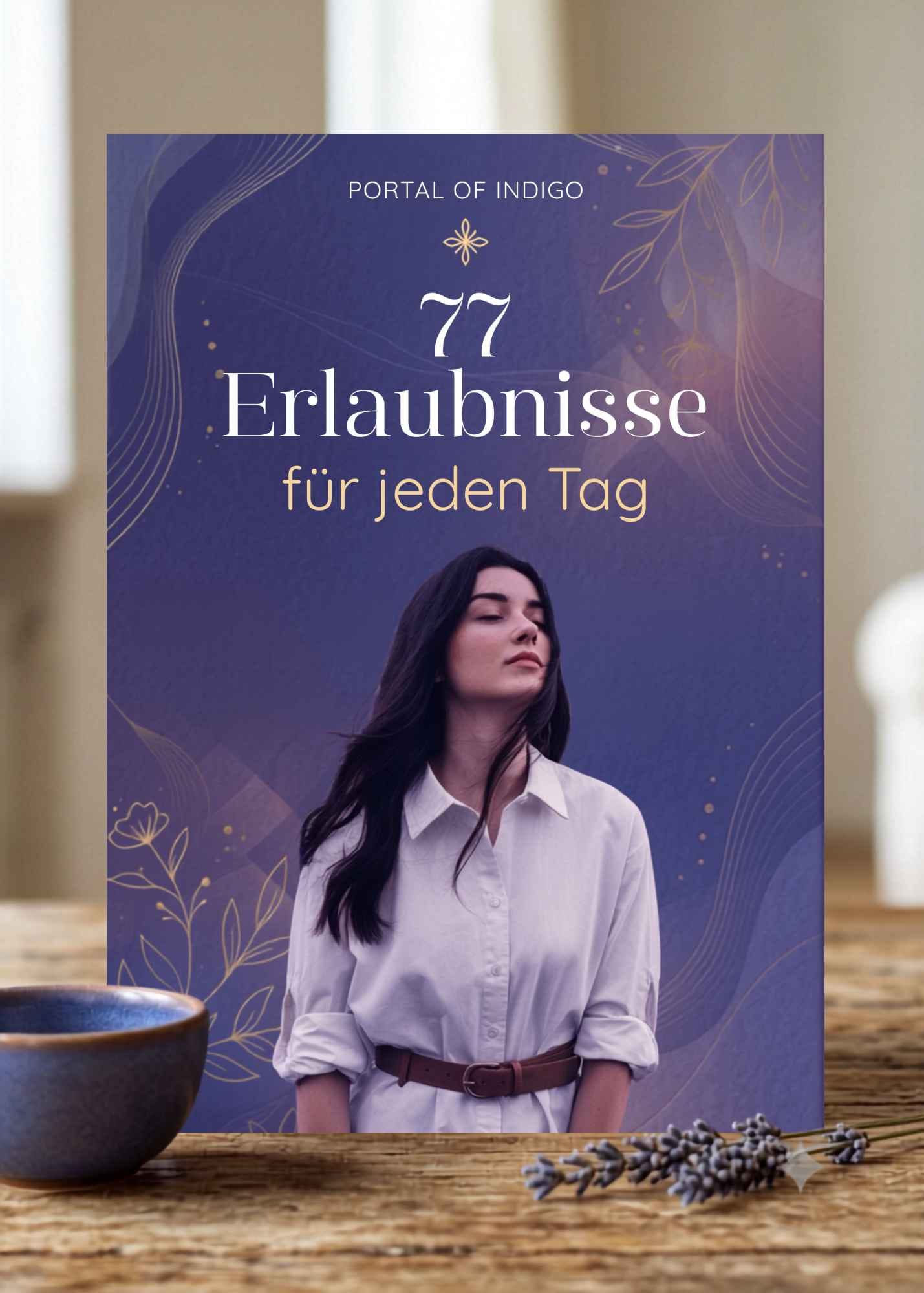 77 Erlaubnisse für jeden Tag - Buch Mockup - Portal of Indigo